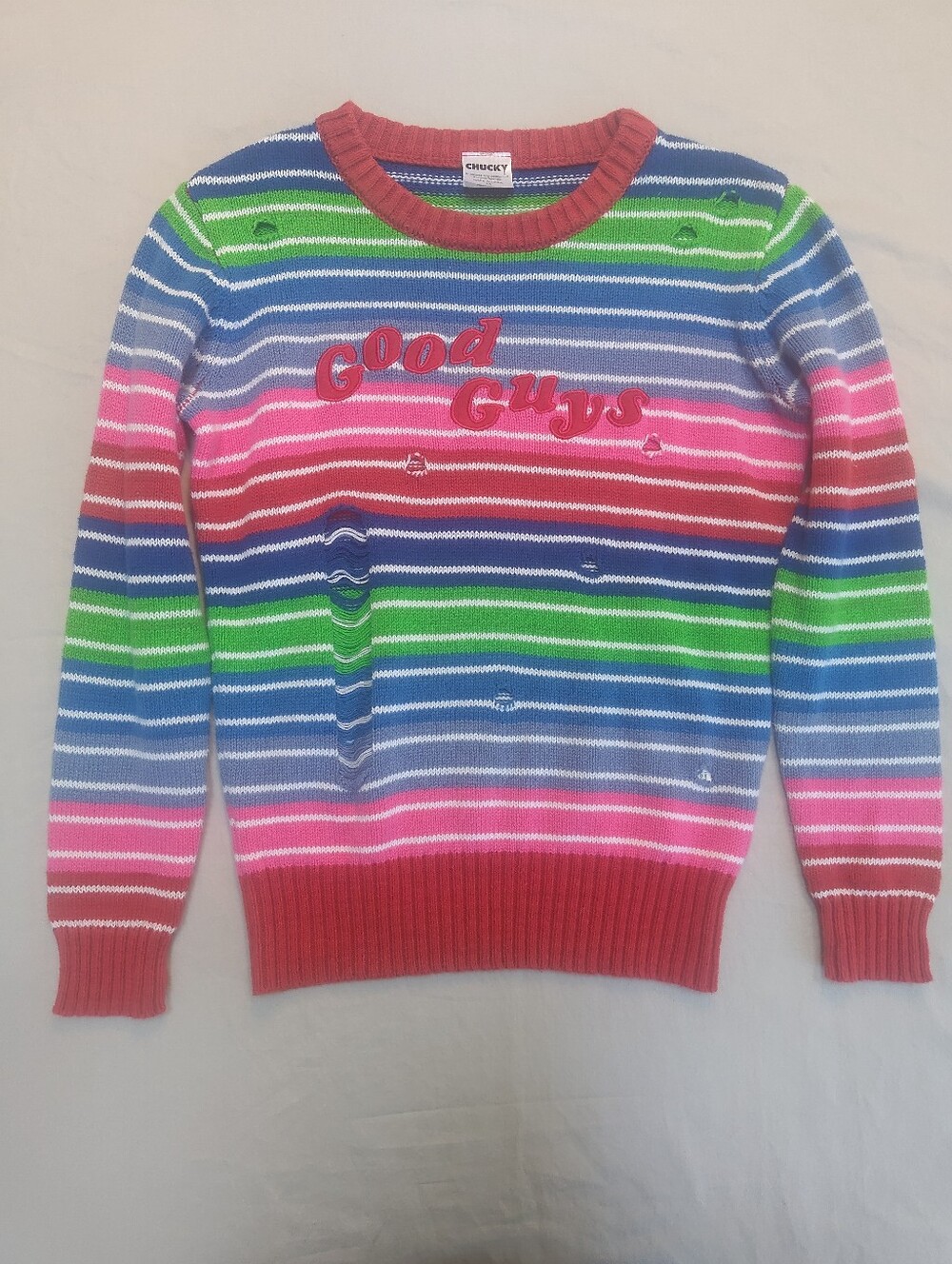 Chucky 'Good Guys' Multicolor Striped Sweater Kids M